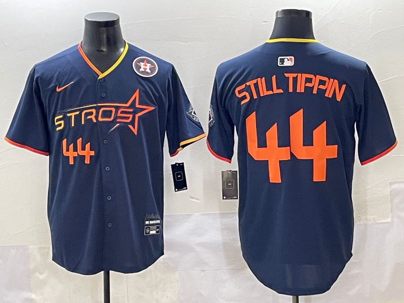 Men 2025 Houston Astros #44 Still Tippin Blue Three generations Joint Name Nike MLB Jersey style 8